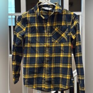H&M Yellow and Blue Plaid Kids Button Down Shirt